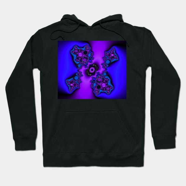 Blue Black and Purple Fractal Hoodie by erichristy